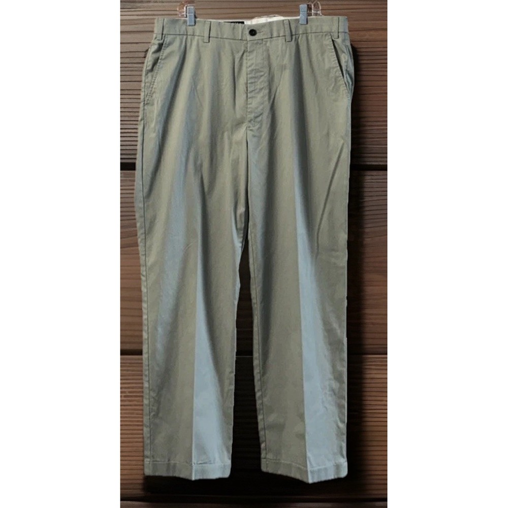 Mens Orvis Chino Pant‎ Polyester Cotton Blend Sz 38 38x30 Flat Front Cuffed